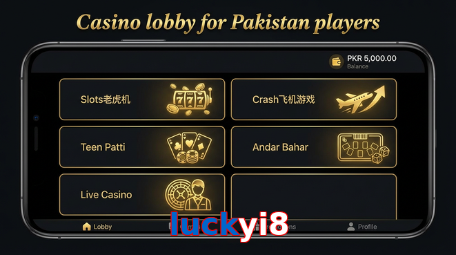 Lobby view of Luckyi8 for Pakistan users